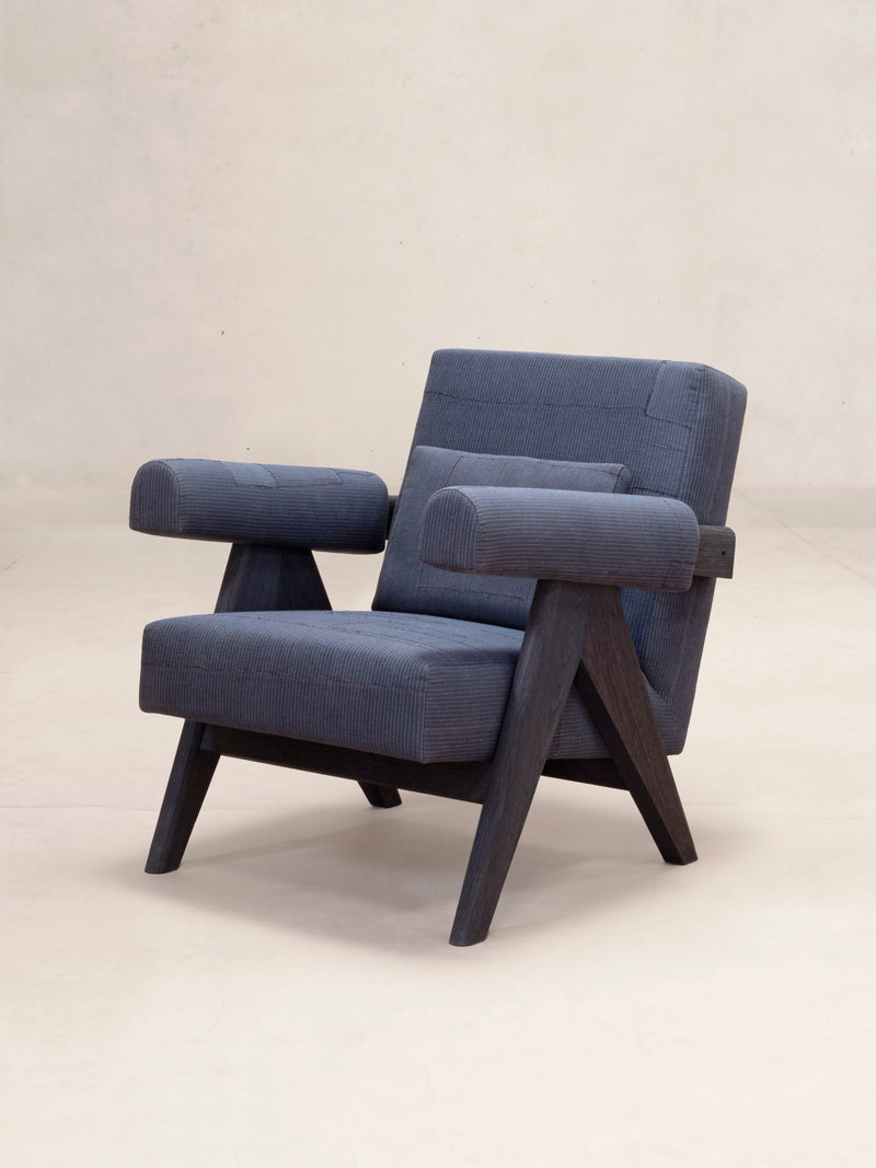 Phantom Hands Upholstered Easy Armchair in KeSa Ink Fabric