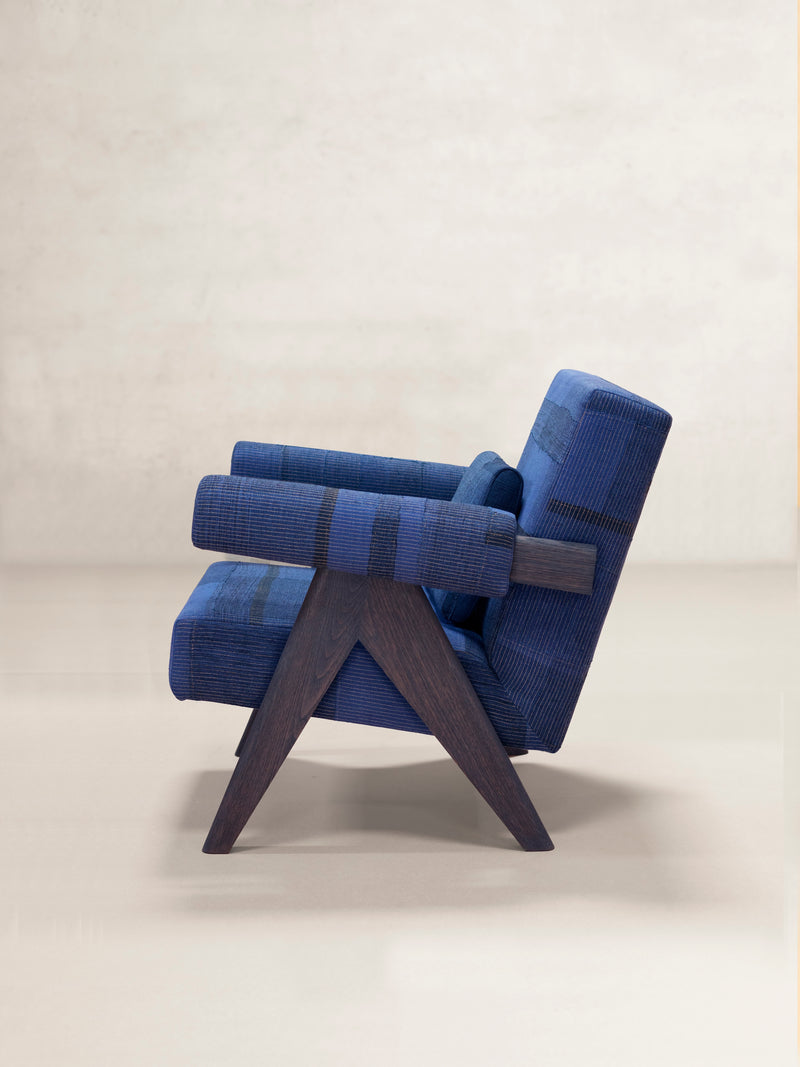 Phantom Hands Upholstered Easy Armchair in KeSa Cobalt Fabric