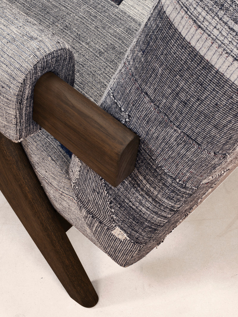 Phantom Hands Upholstered Easy Armchair in KeSa Indigo Fabric