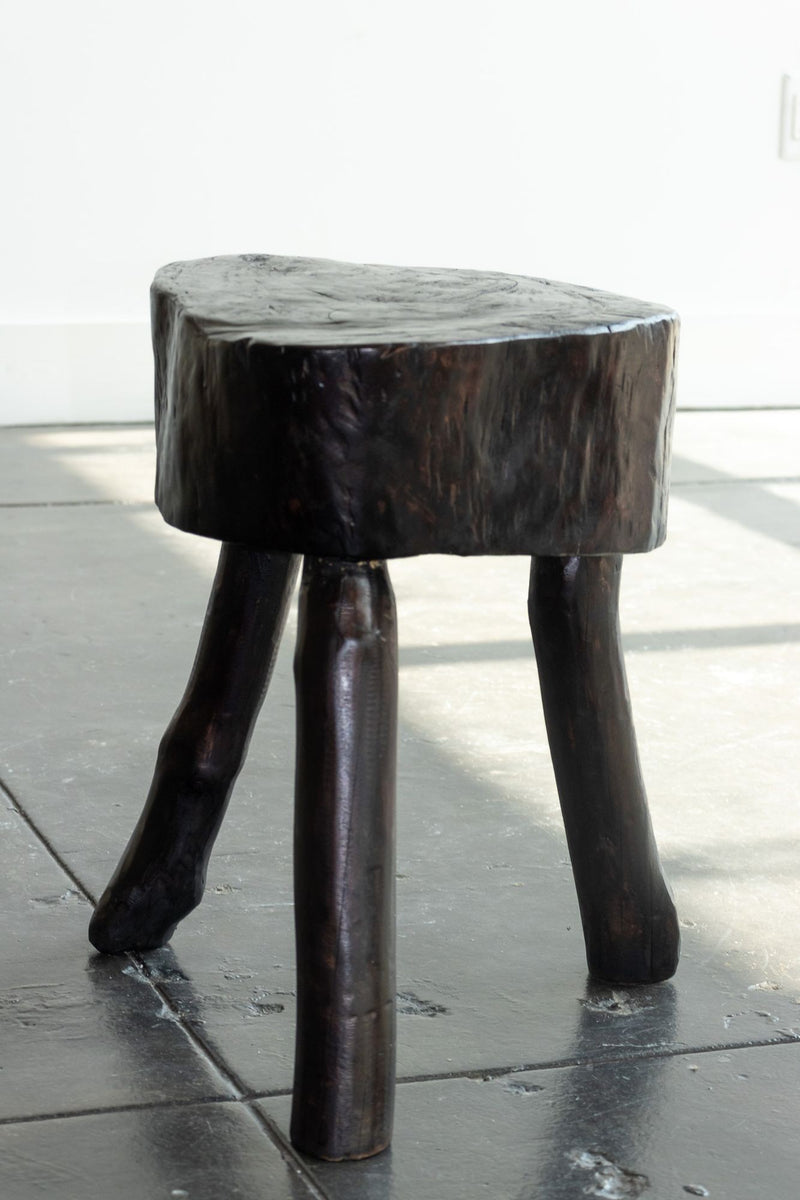 Ebonized Brutalist Side Table, Spain, 1960s