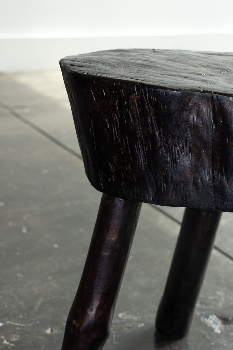 Ebonized Brutalist Side Table, Spain, 1960s