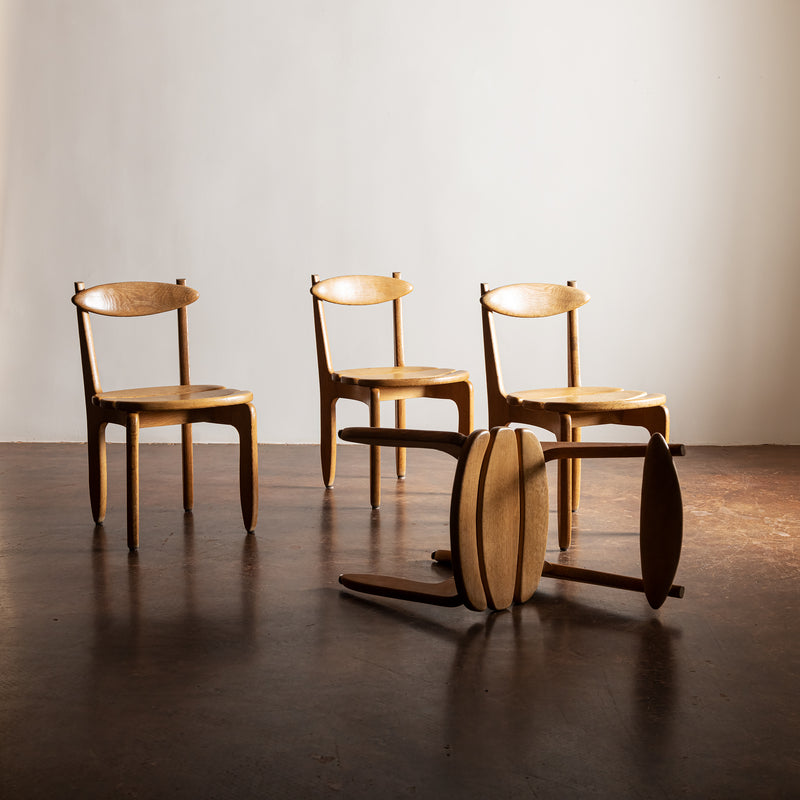 Set of Four Thierry Dining Chairs by Guillerme et Chambron for Votre Maison, France 1960s
