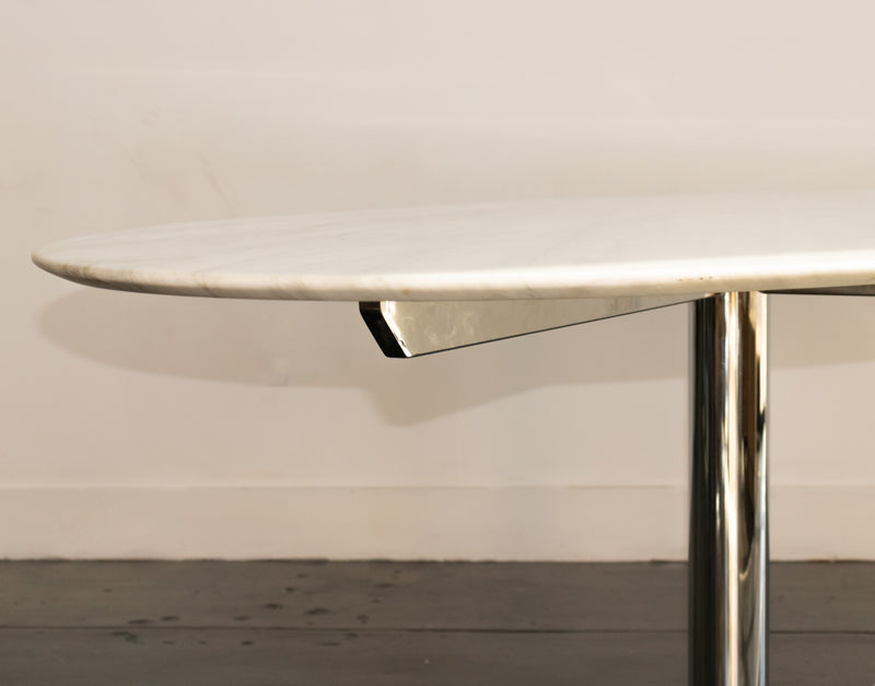 Rare Florence Knoll Marble Top Dining Table for Roche Bobois, France 1960s