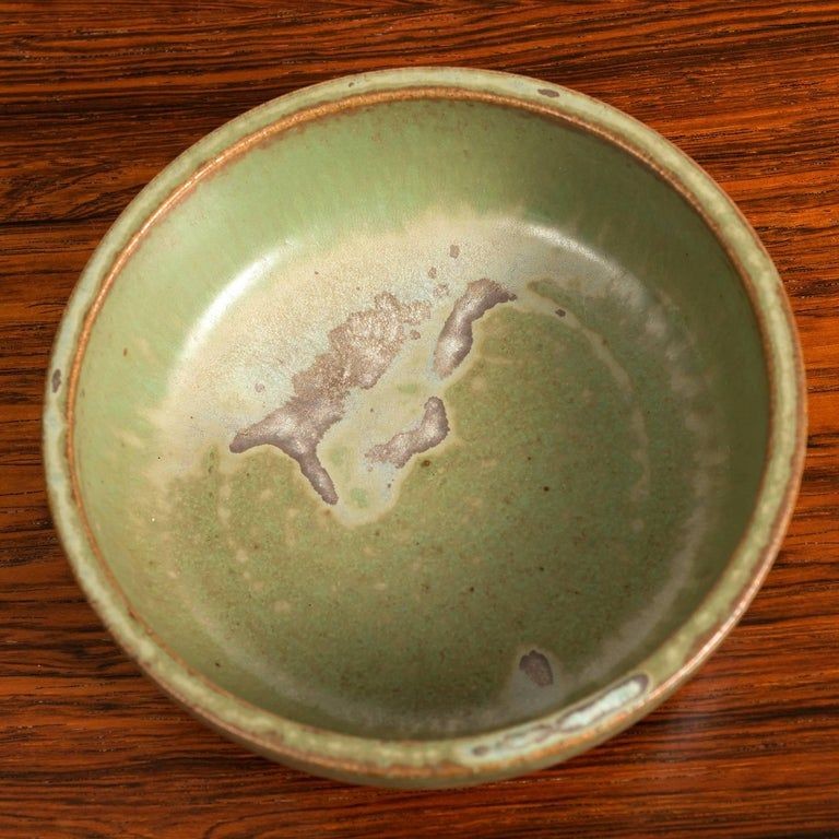 Arne Bang Stoneware Bowl with Bronze Lid, 1940s