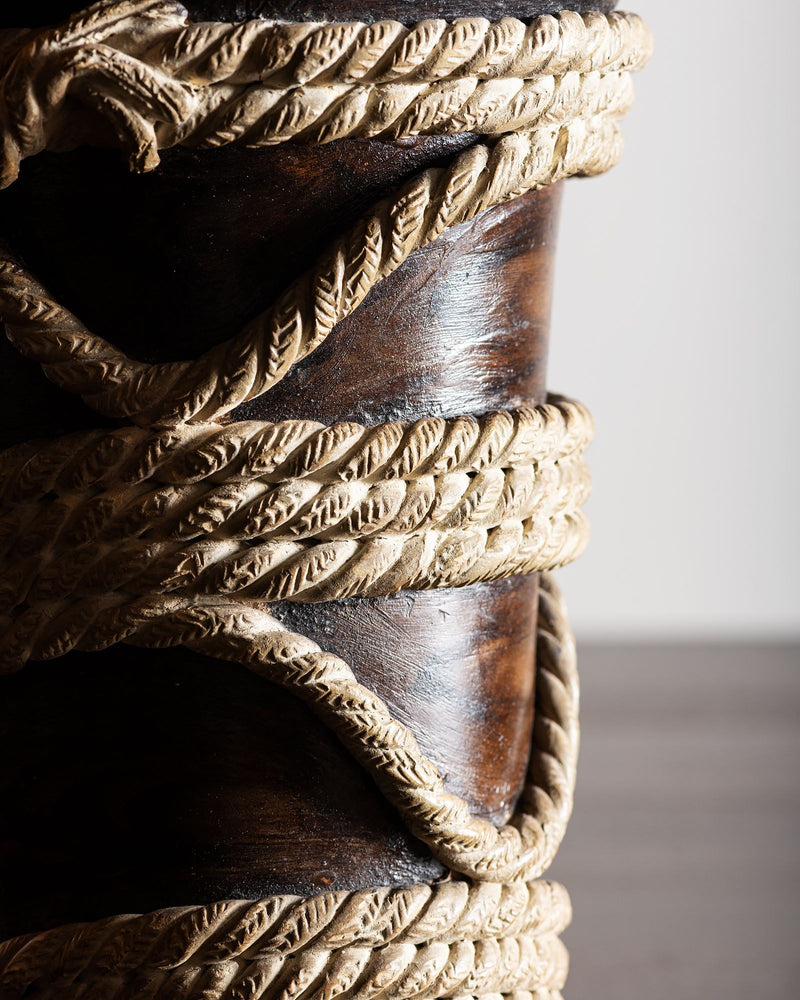 Ugo Zaccagnini Ceramic Vase with Faux Rope Detail for Zaccagnini Ceramiche, Italy, 1940s