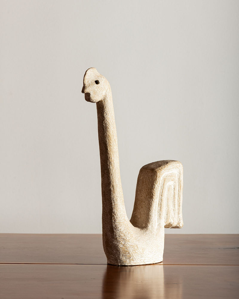 Rare Stoneware Rooster Sculpture by Claude Conover, 1965