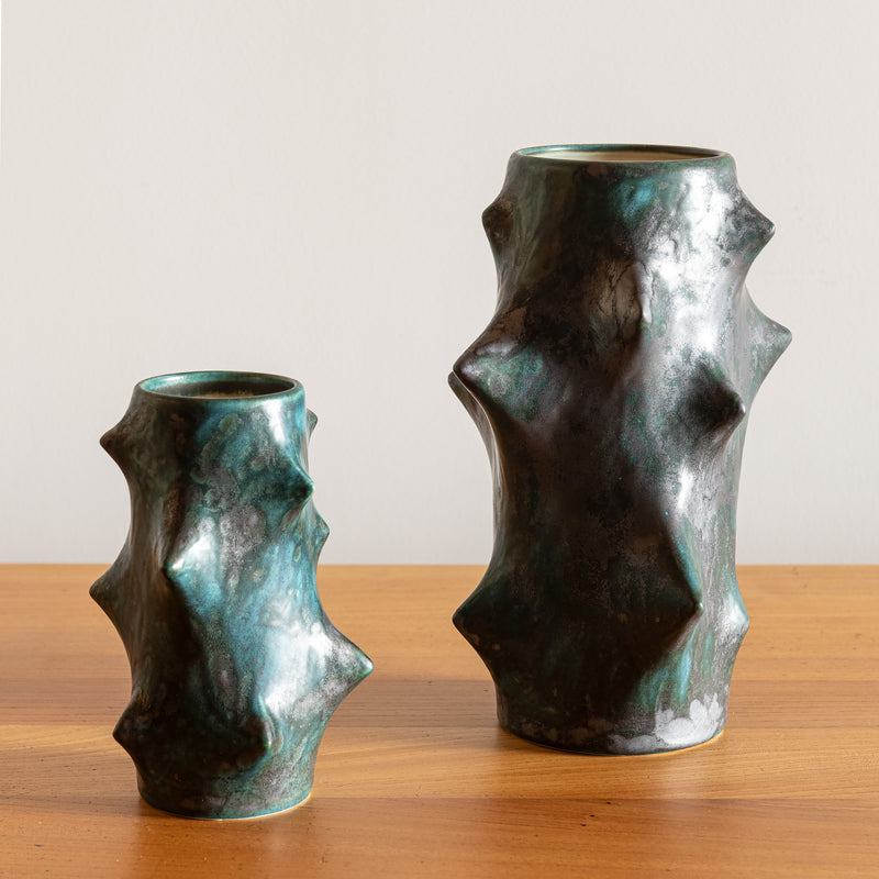 Pair of Rose Thorn Vases by Knud Basse for Michael Andersen & Son