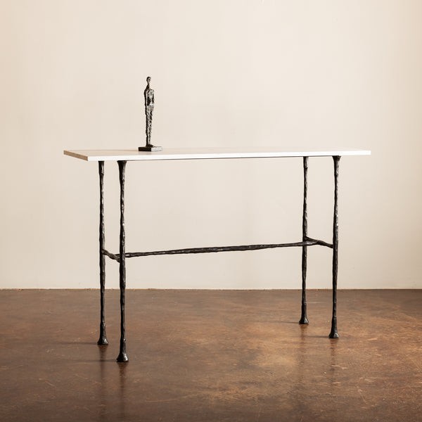 DA Console Table Designed by Lauren Hunt in Blackened Bronze and Carrara Marble