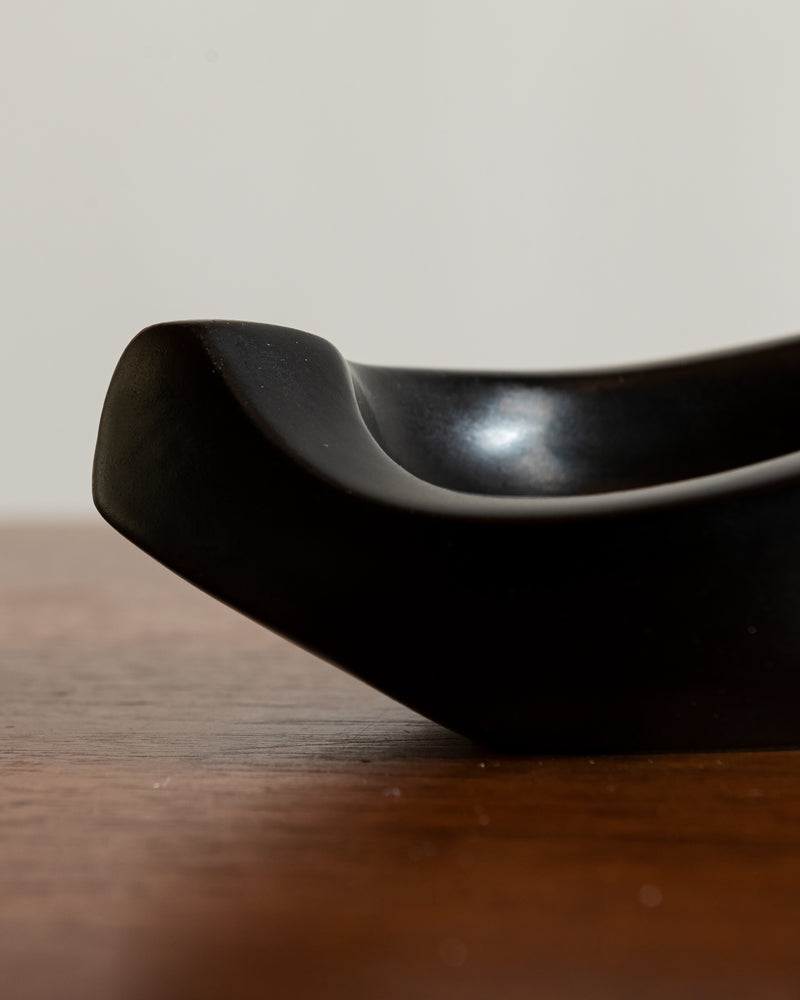 Iconic Black Ceramic Vide Poche by Georges Jouve, France, 1950s