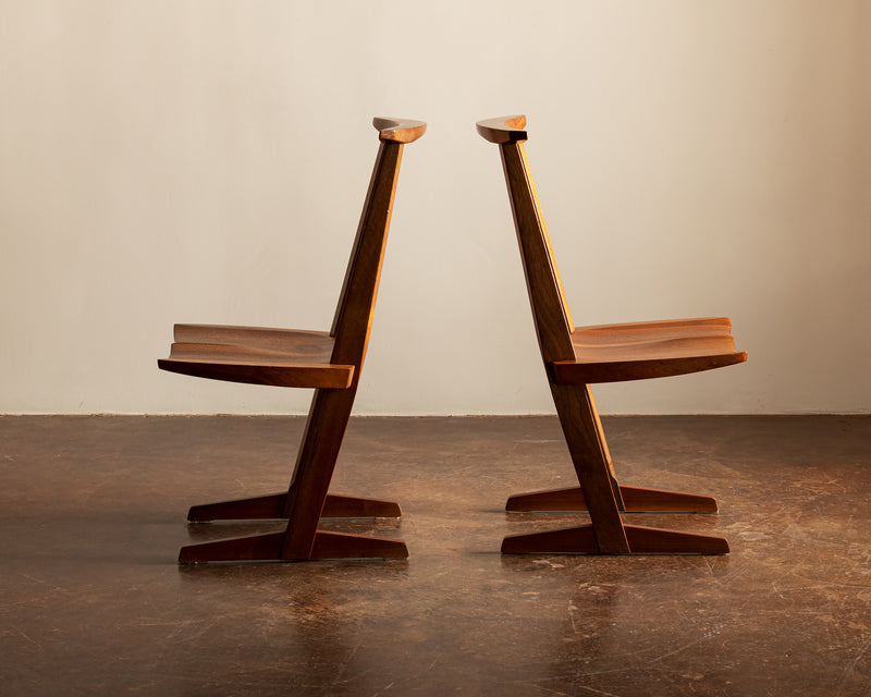 Pair of Conoid Chairs by George Nakashima, 1982