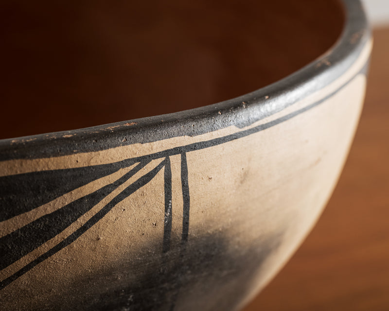 Santo Domingo Pueblo Polychrome Dough Bowl, 1900s